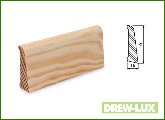 Listwa przypodłogowa sosnowa 5,5 x 1,6 (2,4-2,95)